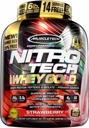 Nitro-Tech 100% Whey Gold, French Vanilla - 2720g versandkostenfrei/portofrei bestellen/kaufen