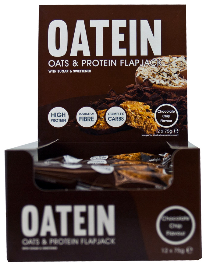 Oatein - Oats & Protein Flapjack, Chocolate Chip - 12 bars versandkostenfrei/portofrei bestellen/kaufen