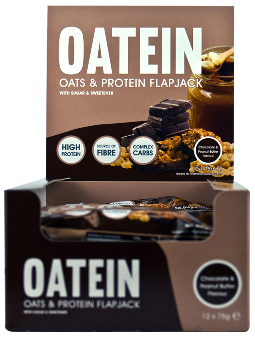 Oatein - Oats & Protein Flapjack, Chocolate & Peanut Butter - 12 bars versandkostenfrei/portofrei bestellen/kaufen