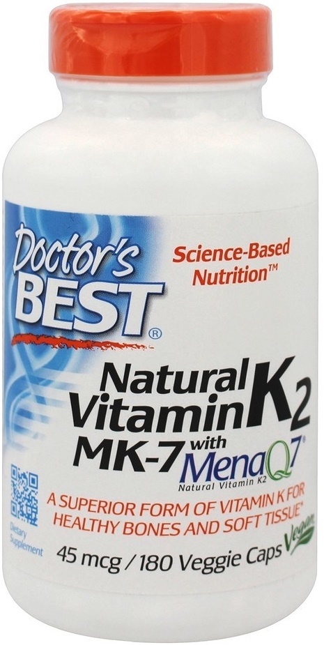 Natural Vitamin K2 MK7 with MenaQ7, 45mcg - 180 vcaps versandkostenfrei/portofrei bestellen/kaufen