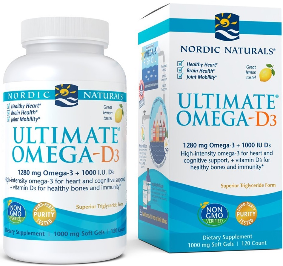 Ultimate Omega-D3, 1280mg Lemon - 120 solfgels versandkostenfrei/portofrei bestellen/kaufen