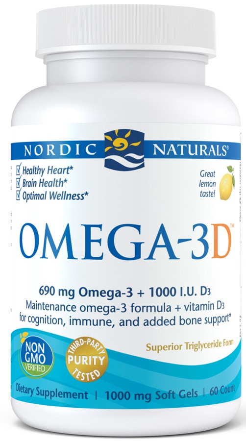 Omega-3D, 690mg Lemon - 60 softgels versandkostenfrei/portofrei bestellen/kaufen