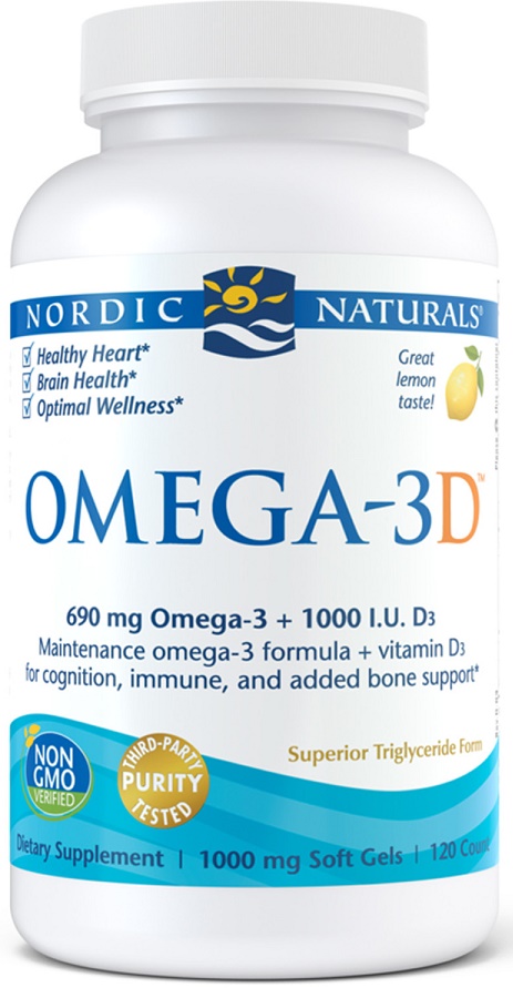 Omega-3D, 690mg Lemon - 120 softgels versandkostenfrei/portofrei bestellen/kaufen