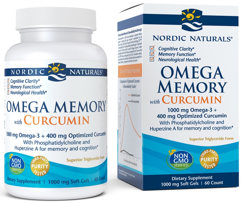 Omega Memory with Curcumin, 1000mg - 60 softgels versandkostenfrei/portofrei bestellen/kaufen