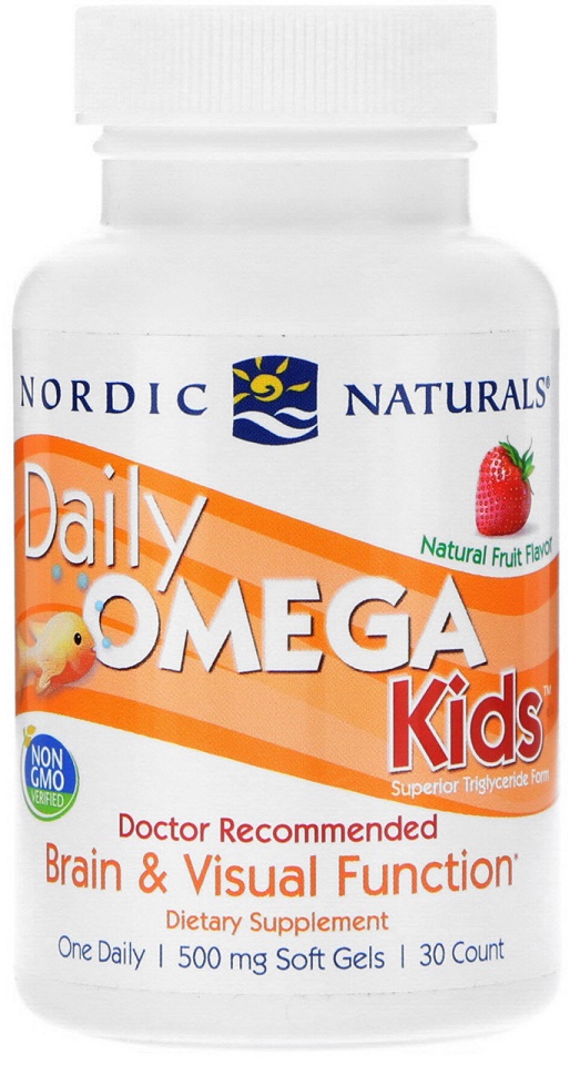 Daily Omega Kids, Natural Fruit Flavor - 30 softgels versandkostenfrei/portofrei bestellen/kaufen
