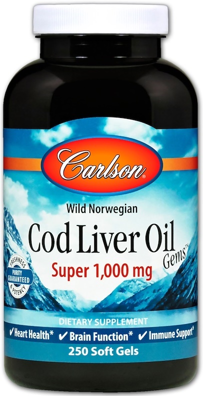 Wild Norwegian Cod Liver Oil Gems, 1000mg - 250 softgels versandkostenfrei/portofrei bestellen/kaufen