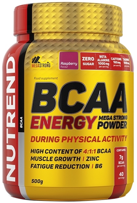 BCAA Energy Mega Strong Powder, Raspberry - 500g versandkostenfrei/portofrei bestellen/kaufen