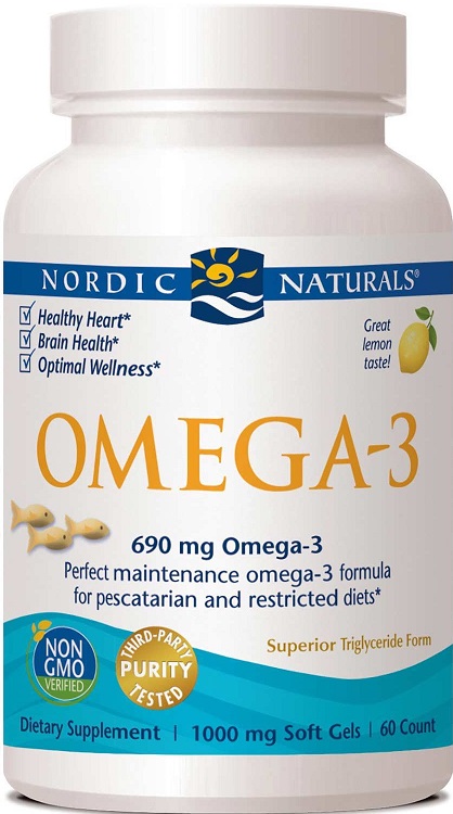Omega-3, 690mg Lemon (Fish Gelatin) - 60 fish gels versandkostenfrei/portofrei bestellen/kaufen