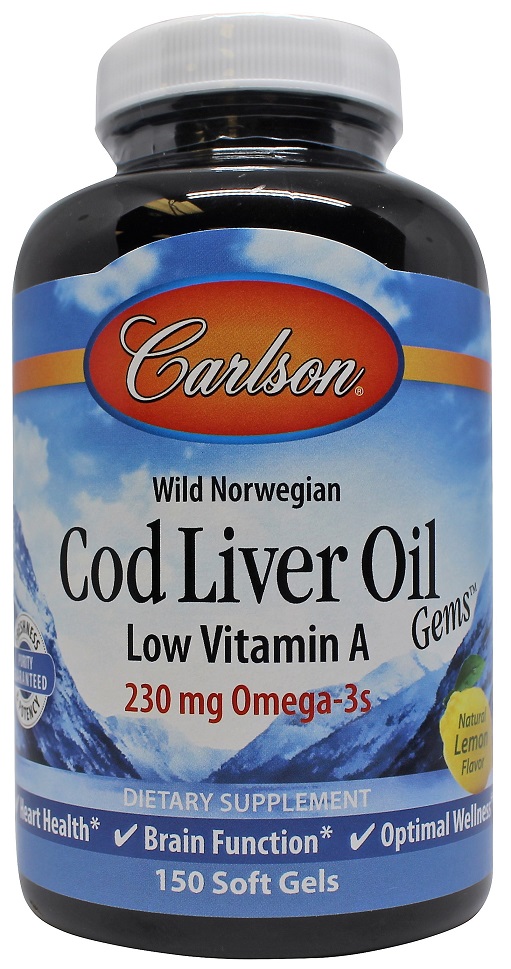 Cod Liver Oil Gems Low Vitamin A, 230mg Lemon - 150 softgels versandkostenfrei/portofrei bestellen/kaufen