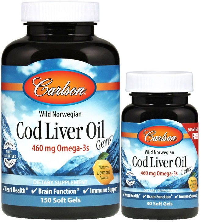 Cod Liver Oil Gems, 460mg - 150 + 30 softgels versandkostenfrei/portofrei bestellen/kaufen