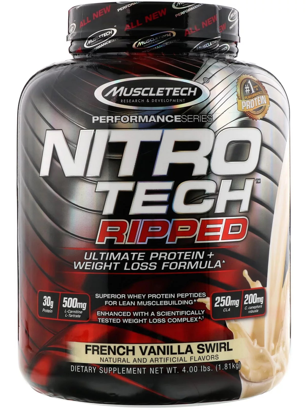 Nitro-Tech Ripped, French Vanilla Swirl - 1810g versandkostenfrei/portofrei bestellen/kaufen